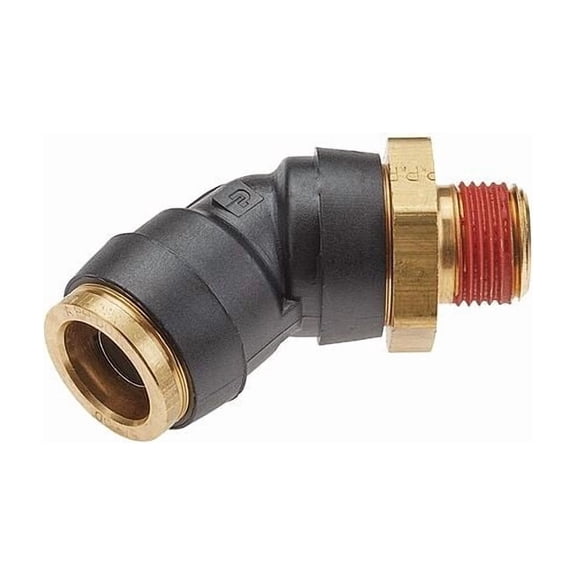 Legris Swivel Elbow,Pipe 1/2",Tube 3/8" VS379PTCR-6-8