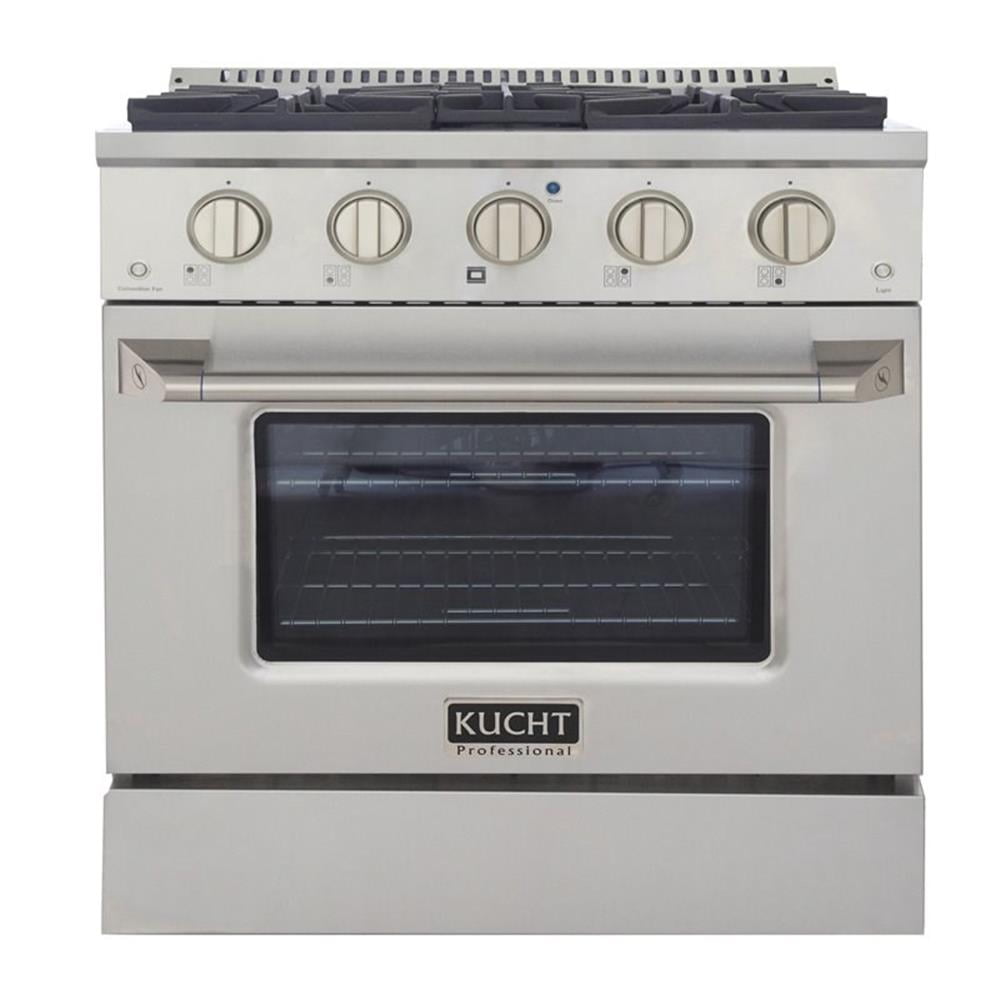 Pemberly Row 30" Stainless Steel Propane Gas Range with Knobs in Silver