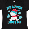 thumbnail image 4 of Inktastic Polar Bear My Auntie Loves Me in Santa Hat with Snowflakes Boys or Girls Baby Bodysuit, 4 of 5