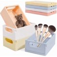 thumbnail image 1 of Mini Foldable Desk Crates Storage Box ,4 Pack Plastic Colour Desktop Folding Storage Crates, 1 of 4