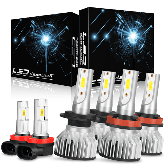 Compatible for Hyundai Sonata Hybird 2011-2013 Led Headlights H7 H11 & Fog Lights h11 Bulbs 6 Pcs