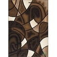 thumbnail image 3 of Handcraft Rugs - Chocolate Brown/Beige/Mocha/Black/Abstract Area Rug Modern Contemporary Circles and Wave Design Pattern, 3 of 7