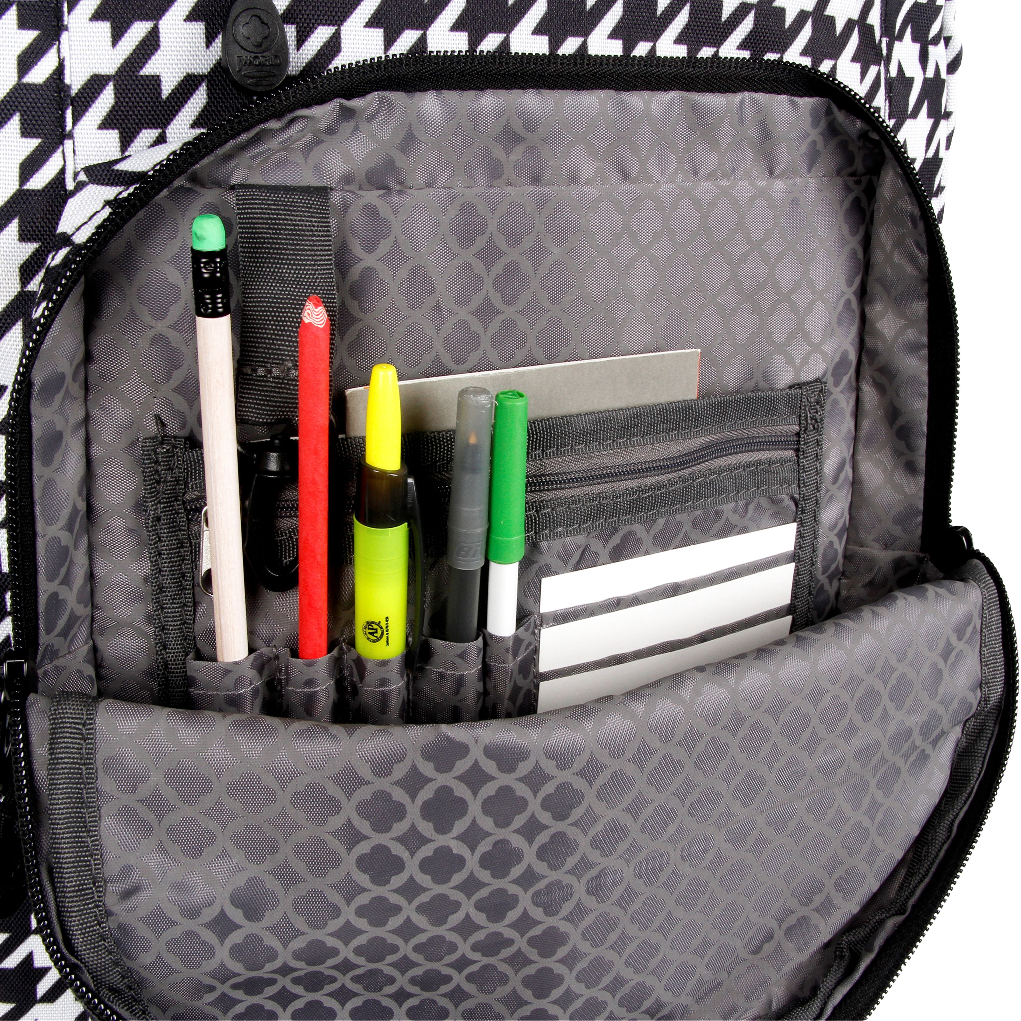 J World Unisex Sundance 20" Rolling Backpack With Laptop Sleeve For School And Travel, Houndstooth