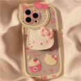 thumbnail image 1 of Sanrio-funda de teléfono Kawaii con soporte de Hello Kitty, carcasa a prueba de golpes con dibujos animados para Iphone 11, 12, 13 Pro Max, Mini, X, Xs, Xr, 7, 8 Plus, Y2k Fivean unisex, 1 of 2