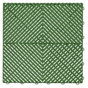 MYXIO Garage Floor Ribtrax PRO Tile, 15.75 x 15.75-Inch, Turf Green, 6-Piece Set