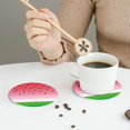 thumbnail image 5 of Gaeub Watermelon Print 6 Pcs Leather Coasters for Drinks ,Drink Coasters Sets,Drink Table Cup Coasters for Living Room Kitchen Coffee Decor,Round Shape, 5 of 6