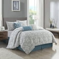 thumbnail image 2 of Nanshing  Behati 7 Piece Modern Floral Comforter Set Light Blue - King, 2 of 5