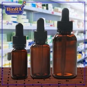 Plastic Pharmacy Dropper Bottle 1 OZ - Amber (PACK OF 6) by Sponix BioRx