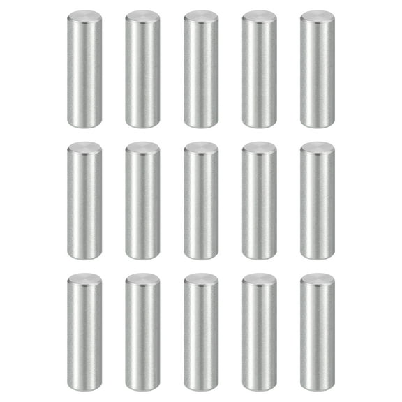 Uxcell 15pcs Dowel Pins M6(6mm) x 22mm 304 Stainless Steel Cylindrical Shelf Support Peg Pin Rod Fasten Elements for Metal Devices Wood Furniture DIY Installation, Silver