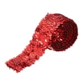 thumbnail image 1 of Unique Bargains 11 Yards 2 Inch Elastic Sequins Trim 5 Row Flat Sequin Strip Sequins Fabric Ribbon for Sewing Red, 1 of 5