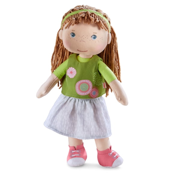 HABA 12" Soft Baby Doll Hedda with Brown Hair, Blue Eyes & Embroidered Face, Washable Toddler Doll for 18 Months 