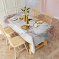thumbnail image 3 of White Gray Rose Gold Marble Pattern Rectangle Tablecloth 60"x102",Waterproof Polyester Rectangle Table Cloth, Wipeable Spillproof Polyester Tablecloth for Dining, Camping, Indoor and Outdoor, 3 of 6
