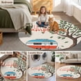 thumbnail image 5 of Let's Go Camping Round Area Rug 3.3Ft Washable Circle Rugs for Dining Room Table, Modern Camper Van Trees Burlap Rustic Non-Slip Carpet Floor Mats Indoor Outdoor Carpet Runner Aesthetic Home Decor, 5 of 8