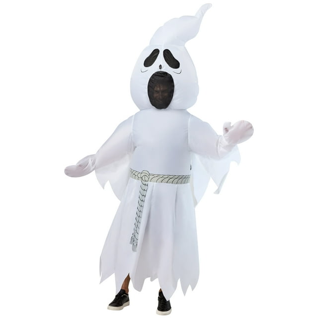 Rubies White Ghost Reaper Inflatable Costume for Adults, Unisex
