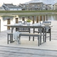thumbnail image 4 of Ensemble de Salle à Manger Patio Extérieur Extensible en 4 Pièces en Lavis Gris, 4 of 4
