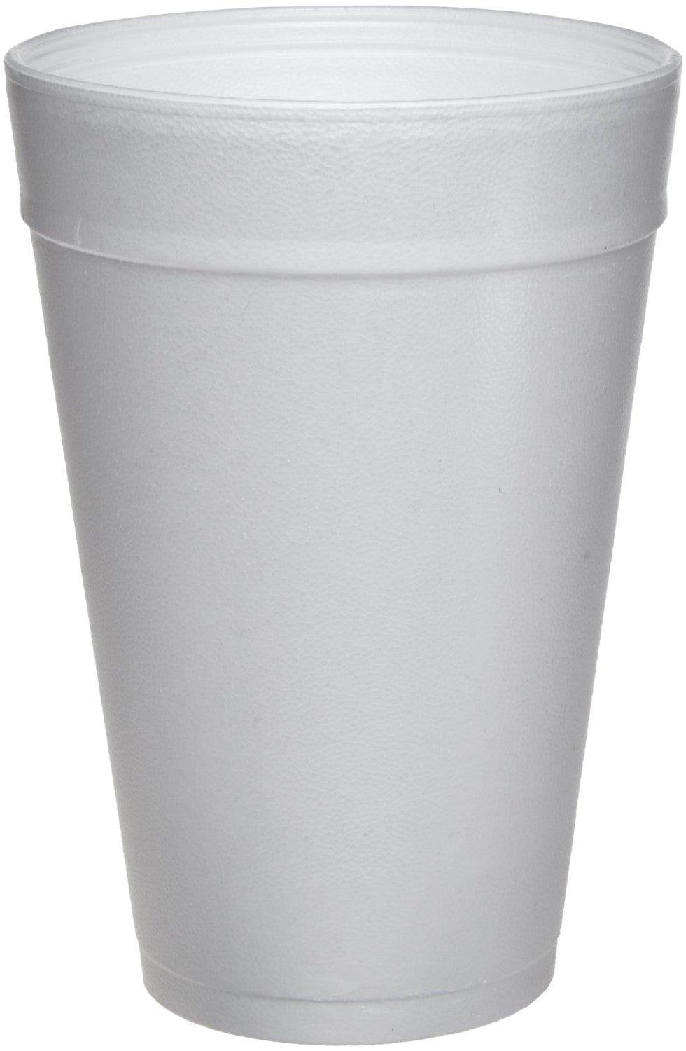 (Pack of 25) 32 oz White Disposable Drink Foam Cups Hot and Cold Coffee Cup