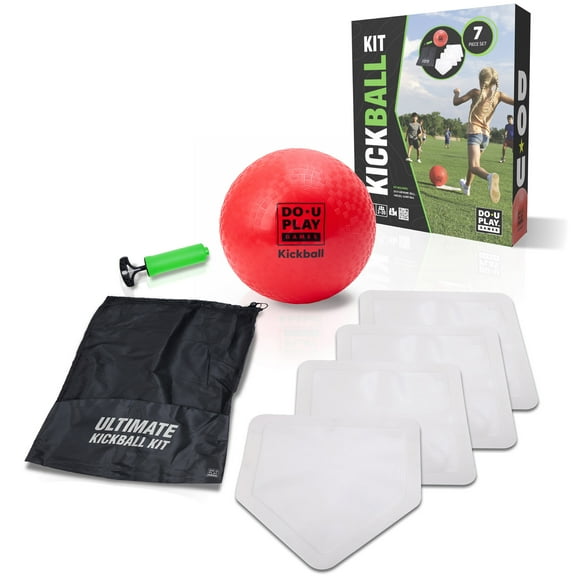 Do-U-Play: Ultimate Kickball Kit - Outdoor Game Set, 10" Ball, 4 Bases, Air Pump, Carry Bag, Kick-Catch-Tag, Backyard Activity, Family-Kids-Adults