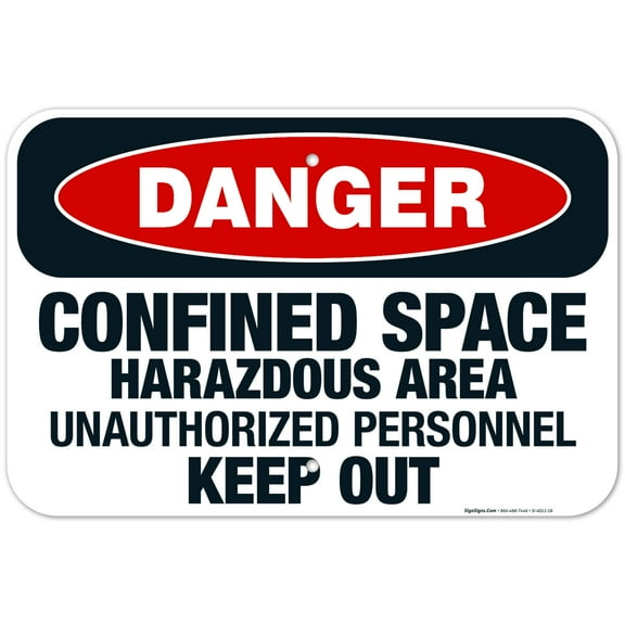 Danger Hazardous Area Unauthorized Personnel Keep Out Sign, OSHA Danger Sign, 12x18 Aluminum