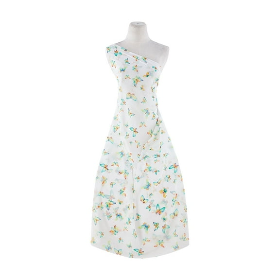 Zelouf High Multi Chiffon Print , Sewing, DIY, Crafts Fabric by the Yard, 153 Owht/yellow, 3 Yard