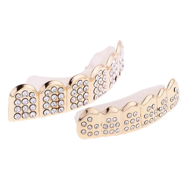 Cristal Oro Boca Tapas Personalizados Parrillas Inferior Parrillas Conjunto