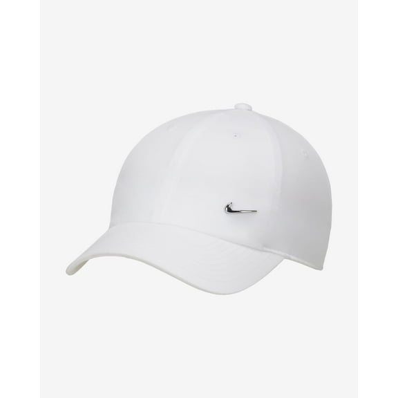 Nike Dri-FIT Club Metal Swoosh Cap, White/Metallic, L