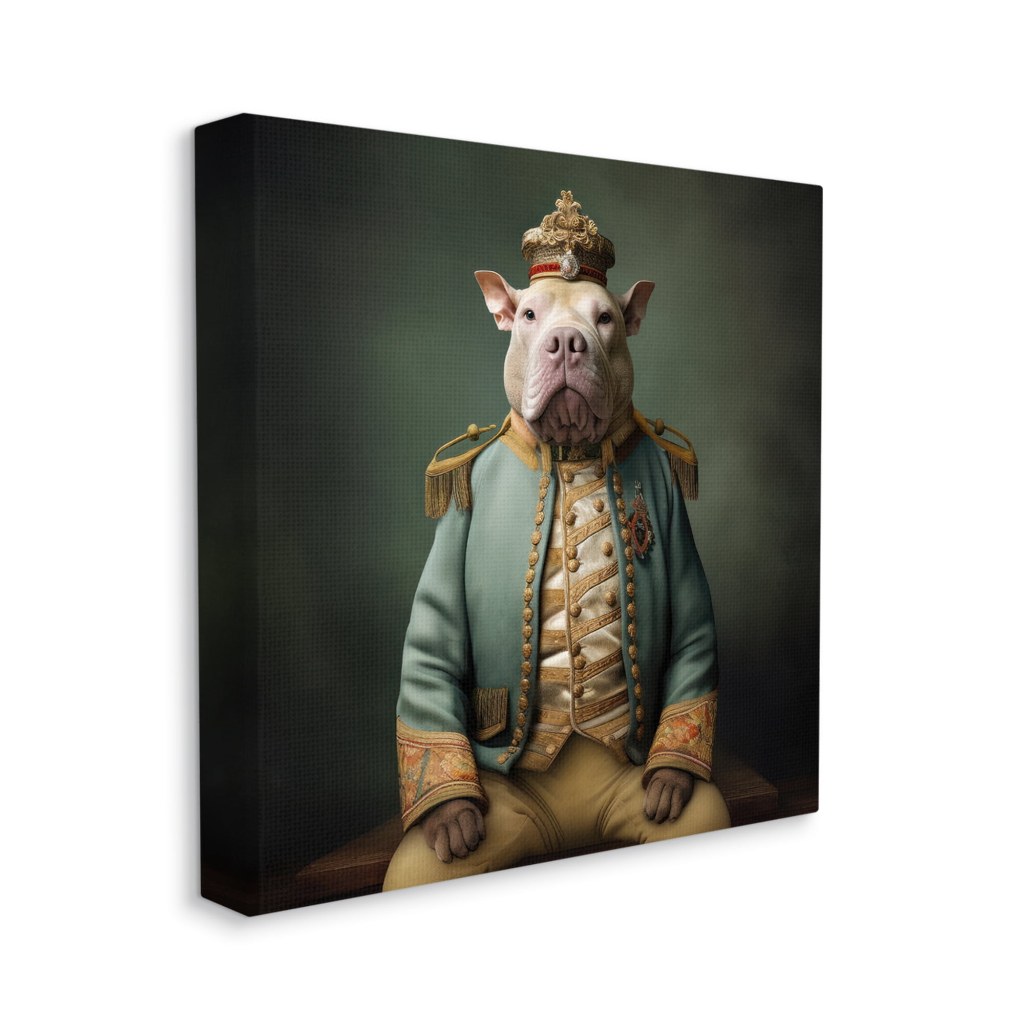 Stupell Industries Dog in Elegant Clothes Animals & Insects Painting Gallery Wrapped Canvas Art Print Wall Art, 36 x 36