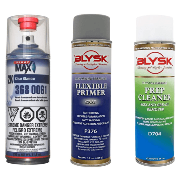 Blysk Bundle- Spray Max Clear Glamour, Prep Cleaner, & Flexible Primer ...