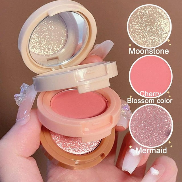 3 In 1 Matte High Blush Palette Blush Shiny Makeup Multifunctional Face