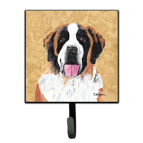Carolines Treasures SC9129SH4 Saint Bernard Wipe your Paws Leash or Key Holder Single Hook multicolor