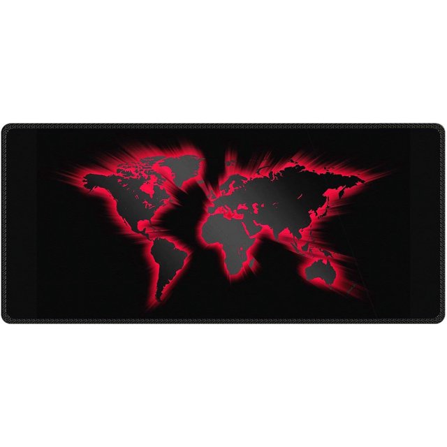 Extra Large World Map Extended Gaming Desk Mat 35.4x15.7in Non-Slip Rubber Pads Stitched Edges XXL Mouse Pad for Work, Game & Home