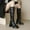 Black, variant on Women Knee High Boots Leather Square Toe Heeled Side Zipper Wide Calf Long Boots (Gold 36)
