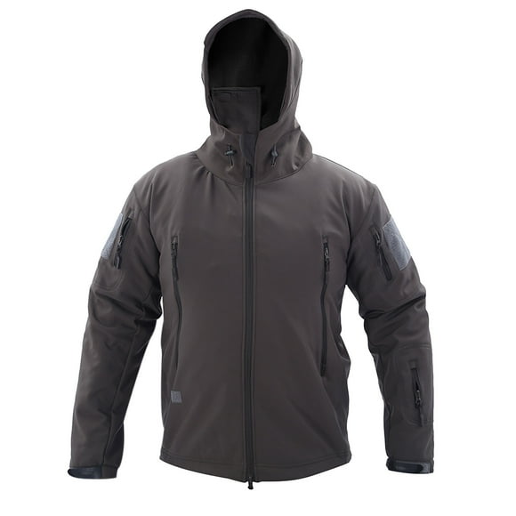 Fanxing Men's Lightweight Softshell Jacket Waterproof Military Tactical Jackets Windbreaker Hooded Rain Coat Performance Fleece Lined Water Resistant Soft Shell Winter Coats