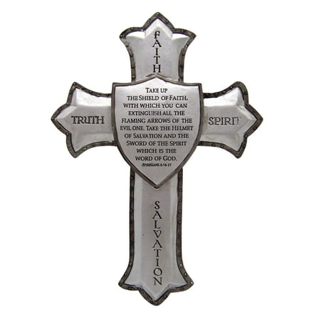 8.25" Armor of God Wall Cross - Ephesians 6:16-17