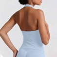 thumbnail image 5 of WMTBSRSW Halter Tank Tops for Womens Stretchy Sleeveless Backless Shirts Slim Fit Backless Workout Yoga Tops Fitness Sky Blue Large, 5 of 9