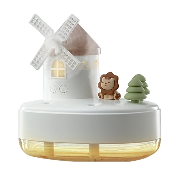 USB Windmill Air Humidifier Double Spray 650ml Music Box Aroma Difusor (Blanco) Ehuebsd Libre de BPA