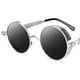 thumbnail image 4 of Gafas de sol circulares estilo steampunk, estilo retro gótico, para mujer y hombre, con lentes redondas de metal. Gris-plata, 4 of 4