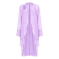 thumbnail image 5 of Alvivi Womens Long Sleeve Sheer Mesh Shrug Elegant Chiffon Open Front Bolero Cardigan Jacket Lavender M, 5 of 6