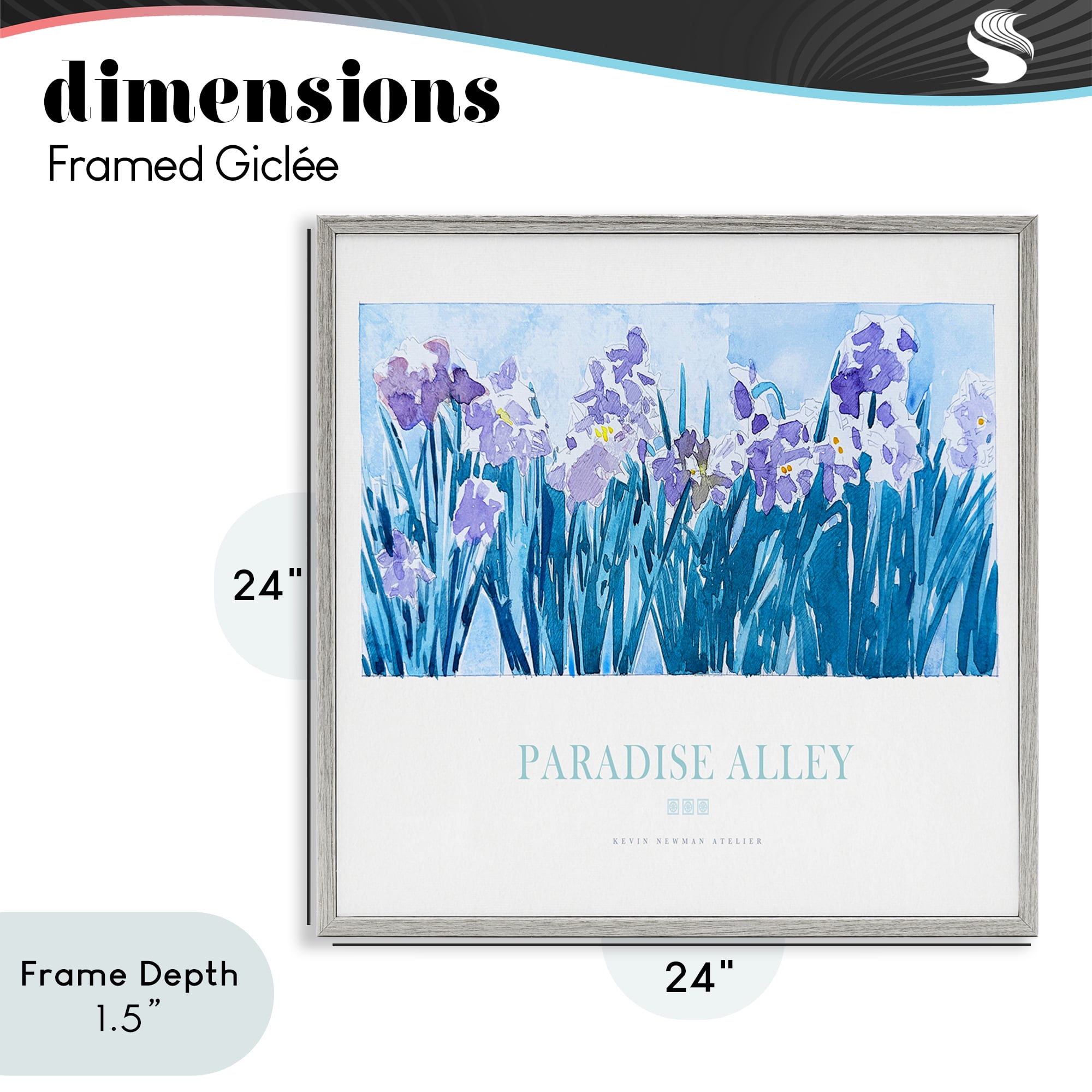 Stupell Industries Paradise Alley Purple Irises Gray Framed Giclee Art, design by Jadei Graphics