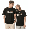 thumbnail image 2 of Boston City Heart Slogan Quote Retro Graphic Tee for Men and Women, Family Gift Road Trip Cotton Short Sleeves T-Shirt, 2 of 6