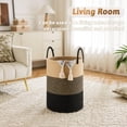 thumbnail image 5 of Laundry Basket, Woven Cotton Rope Laundry Hamper, Decor Storage of Dirty Clothes, Toys and Blankets in Bathroom, Baby Room and Living Room, 5 of 7