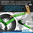 thumbnail image 2 of Mega Cargo Control 2" x 10' Side Mount Wheel Net Tie Down w/Ratchet Lasso Strap J Hook, Green, 4 Packs, 2 of 7