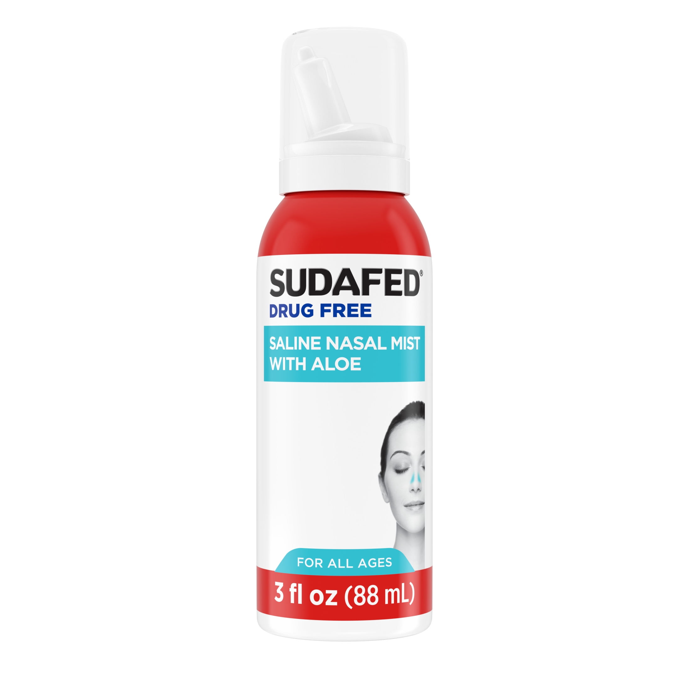 (2 pack) Sudafed Non-Medicated Saline Nasal Mist with Aloe, 3 fl. oz