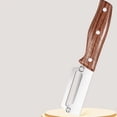 thumbnail image 1 of Pelador de acero inoxidable para uso doméstico con mango de madera, herramienta de cocina multifuncional de aleación para verduras y frutas, 1 of 9