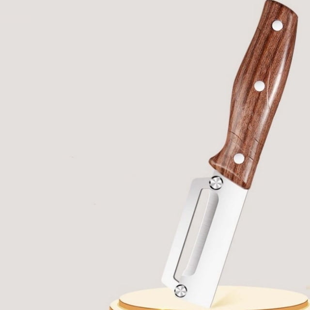 Pelador de acero inoxidable para uso doméstico con mango de madera, herramienta de cocina multifuncional de aleación para verduras y frutas
