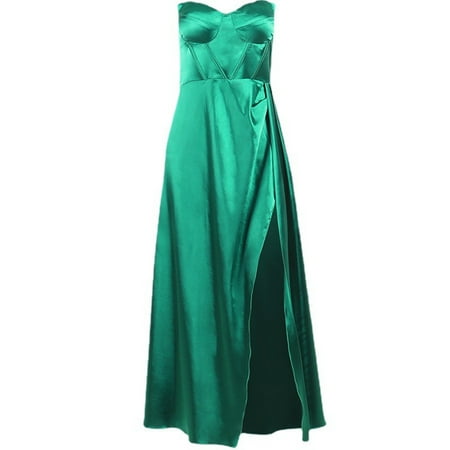 

Dress for Women 2022 Sexy Dresses for Women Women s Strapless Tunic Dress One-Piece Elegant Slit Dress Summer Savings Clearance 2022 Summer Dresses for Women 2022 Corset Dress Green M