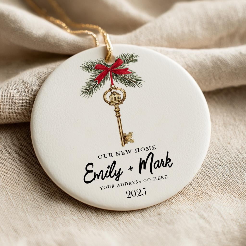 Personalized New Home Ornament: First Christmas Keepsake, Custom Address Ornament