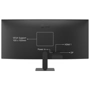 LG 34 UltraWide WQHD 1440p 1800R Curved Office Monitor, Black, 34U601B-B