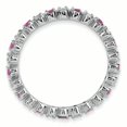 thumbnail image 2 of 925 Sterling Silver Created Ruby Diamond Stackable Ring Birthstone July Gemstone, 2 of 8