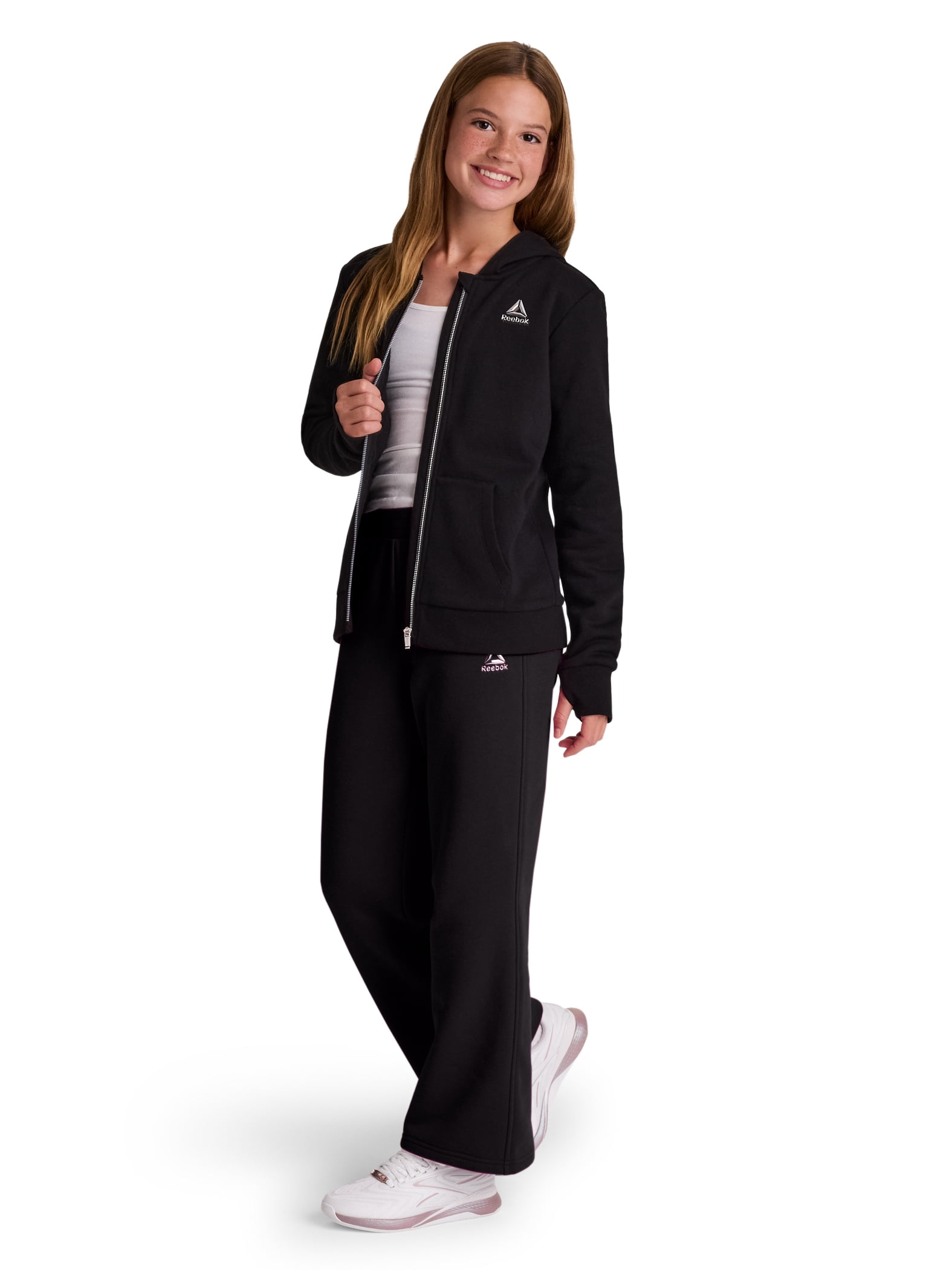 Reebok Girl's Game Day Fleece High Waisted Puddle Pant, Sizes 4-18