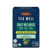 Celestial Seasonings TeaWell Organic Matcha Green Daily Wellness Tea Bags, 12 Count